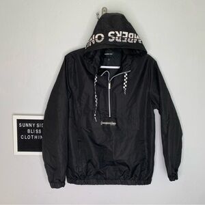 Members Only Black Lightweight Pullover Windbreaker Jacket Size Small